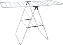 MSV Opvouwbaar Droogrek - Ruimtebesparend Wasrek - Inklapbaar Droogstandaard - 61x96x144cm - RVS - Wit — thumbnail 1