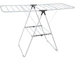 MSV Opvouwbaar Droogrek - Ruimtebesparend Wasrek - Inklapbaar Droogstandaard - 61x96x144cm - RVS - Wit