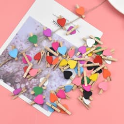 50 Stuks Mini Houten Clips met 10M Jute Touw voor Fotomuur Decoratie — thumbnail 2