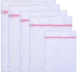 IMPERATORIS® Waszakjes voor Wasmachine - Bescherming voor Fijne Was en Schoenen - Mesh Wasnet met Rits - Voorkomt Slijtage - Set van 8 - Rood - 60 x 60 cm, 60 x 50 cm, 50 x 40 cm, 40 x 30 cm en 30 x 23 cm — thumbnail 1