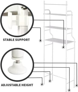 Amolass - Wasmachine Kast - Wasmachine Ombouw - Opbouwmeubel - Opbergrek - 160x68x25cm - Wit - Wasmachine Max 90x68cm (LxB) — thumbnail 4