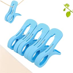 3 Stuks - Plastic Quiltclips - Winddichte Handdoekklem - Wasknijpers - Grote Knijpers - Grote Winddichte clip - Kledingklem - Sterke Handdoekklem - Strandhanddoekclips - Blauw — thumbnail 1