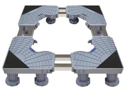 Verstelbaar wasmachine-frame met 2 vaten en 12 poten - Roestvrij staal, onderstel voor koelkast, vriezer en wasmachine (45-68 cm) — thumbnail 1