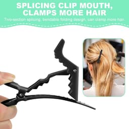 12x Professionele Krokodillen Haarclips voor Styling en Knippen - Antislip Grip — thumbnail 3