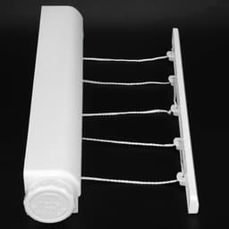 Wandwaslijn Traploos Uittrekbaar - 5 Stuks Tot 3.75m - Praktisch Rolsysteem - Wandmontage Incl. Bevestigingsmateriaal - Perfect voor Thuis en Balkon - Wit — thumbnail 5