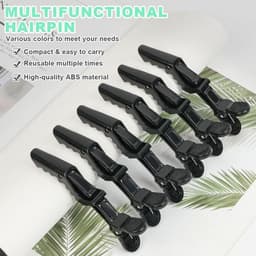 12x Professionele Krokodillen Haarclips voor Styling en Knippen - Antislip Grip — thumbnail 3