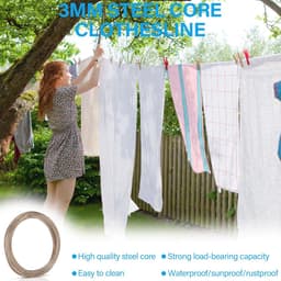 Wäscheleine 30 Meter Extra Stark mit Stahlkern – Flexible und Reißfeste Wäscheleine für Garten, Camping und Outdoor — thumbnail 3