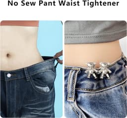 9 Paar Verstelbare Jeansknopen Pinnen voor een Strakkere Taille - Zilveren, Gouden en Zwarte Clips — thumbnail 4