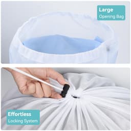 Wasnet groot, wasnet voor wasmachine 60 x 90 cm, met trekkoordsluiting, wasnet fijnmazig, voor gordijnen, tapijten, badhanddoek, beha-wasnet (wit, 60 x 35,43 inch) — thumbnail 5