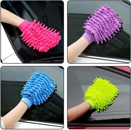 4 stuks autoreinigingshandschoenen, autoreinigingsgereedschap, autowasbenodigdheden, dubbelzijdige autowashandschoenen, auto-onderhoudsaccessoires — thumbnail 4