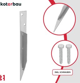 KOTARBAU® Set vom 4 Grondankers, Thermisch Verzinkt Staal, 44.5x4 cm, Zilver, Bodemankers, Grondankers voor Schommel, Paalhouder — thumbnail 5