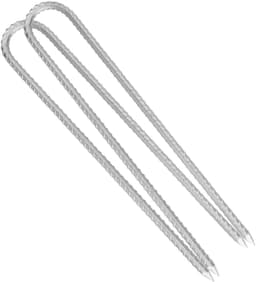 Dailygoods- Grondankers U-vormig 30 cm - Stabiele Haringen - Verzinkt - Stormbestendig - Set van 8 - Geschikt voor Trampoline/Camping - Tentharingen — thumbnail 2