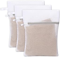 Dailygoods- Waszak Klein - 3 Stuks - Antislip Rits - Hanglus - Mesh Design - Lichtgrijs - 30 x 23 cm - Wasnet — thumbnail 3