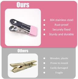 Dailygoods- Wasknijpers 50 Stuks - Roestvrij Stalen Klemmen - Antislip Metalen Wasknijpers - Kleine Klemmen voor Kleding - Corrosiebestendig - 2,5 × 5,5 cm — thumbnail 5