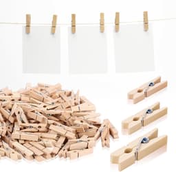 Dailygoods - Houten knijpers, mini-wasknijpers, 150 stuks, decoratieve knijpers, kleine houten wasknijpers, voor foto's, collages, ansichtkaarten, geschenken (drie maten) — thumbnail 1