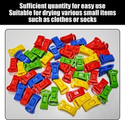 Dailygoods- Sokkenklemmen 50 Stuks - Sokkenclips - Sokkenknijpers - Draagbare Sokkendroogklemmen - Opbergtas - Kunststof 29 x 13 x 10 mm - Sokkenclip — thumbnail 5