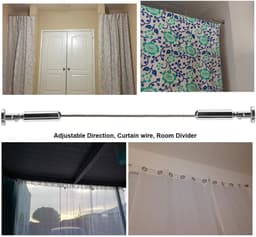 5 meter lange wandgordijnroede - waslijndraad - roestvrijstalen ophangdraad voor foto's en kunstwerken - gordijnspandraad - multifunctionele organizer voor knutselspullen — thumbnail 5