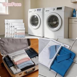 Wasnetjes met ritssluiting - Polyester - 4 Verschillende Maten - Herbruikbare Waszakken voor Delicate Kleding en Reis — thumbnail 2