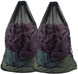 Wasnetzak Extra Groot 70 x 90 cm - 2 Stuks - Zwarte Waszakken met Trekkoord - Duurzaam Polyester - Bescherming voor Delicate Kleding - Waszak — thumbnail 1