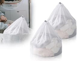 Wasnet Set van 2 - 50 x 60 cm - Herbruikbaar - Dichte Mesh - Koordsluiting - Bescherming voor Kleding - Waszak — thumbnail 1