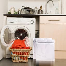 Thijox - 3-delige set wasnetten voor wasmachines, waszakken met ritssluiting, 50 x 60 cm, polyester, wit gaas, ideaal voor ondergoed, blouses, beddeng — thumbnail 3