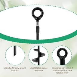 SnelShoppen - Set van 4 Grondankers, 38,5 cm, Swingankers, Ankerpalen, Trampoline-bevestiging voor Grond, Tentankers voor Tenten, Schommels, Zonnesche — thumbnail 3
