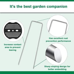 SnelShoppen - Grondankers Grondanker Set van 50 + 50 Wasers, Stalen Haringen voor Bevestiging van Onkruidvlies, Worteldoek voor Tuin en Buiten — thumbnail 5