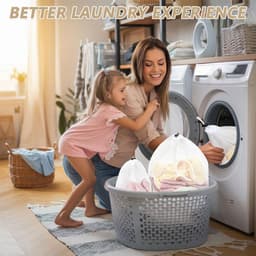 SnelShoppen - 4 Stuks Wasnet voor Wasmachine - Waszakken met Trekkoord in 4 Maten - Geschikt voor Kleding, Beddegoed en Dekens - Duurzaam en Ademend P — thumbnail 4