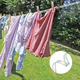 Adjustable Outdoor Clothesline, 2 Pieces Outdoor Clothesline, 16 Metres, Adjustable, Windproof, with Hooks, Washing - ShopVlot — thumbnail 2