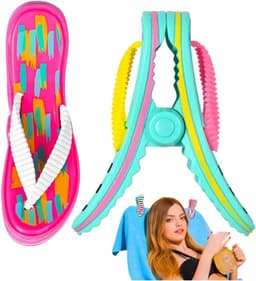 Handdoekklemmen voor Strandstoelen - Multicolor - XXL - Onbreekbaar Kunststof - Voor Strand en Zwembad — thumbnail 1
