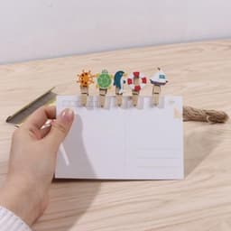 Verpakking van 10 Mini Houten Klemmen, Maritieme Cadeaus, Houten Wasknijpers, Decoratieve Clips, Decoratie Clips, Maritieme Decoratie, Klemmen, Fotoklemmen voor Knutselen, voor Fotowand, Fotolijst, — thumbnail 4