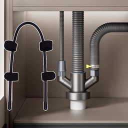 Afvoerslanghouder Wasmachine - Slang klem - Lekvrije Afvoer - Verstelbare Bevestiging - 62 x 1 x 1 cm - Grijs — thumbnail 5