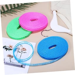 Draagbare Waslijn - Kledinglijn Outdoor - Kleding Drogen - Verstelbaar Nylon - 3 Rollen - Diverse Kleuren — thumbnail 5