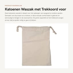 Dailygoods- Waszak Grote Capaciteit - Katoenen Waszak - Heavy Duty - Trekkoord - Opslag - Ecru Katoen - Machinewasbaar - Wasmand — thumbnail 1