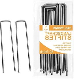 Set van 100 Grondankers/Pegs voor Tuin, Onkruiddoek en Tent - Roestbestendige U-vormige Ankers, 200 mm x 40 mm x Diameter 2.5 mm, Ideaal voor Stabiliteit en Bevestiging — thumbnail 1