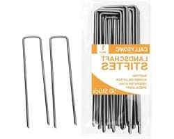 Set van 100 Grondankers/Pegs voor Tuin, Onkruiddoek en Tent - Roestbestendige U-vormige Ankers, 200 mm x 40 mm x Diameter 2.5 mm, Ideaal voor Stabiliteit en Bevestiging