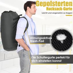 Waszak Voor Op Reis, Vuile Was, XXL, 115 Liter, Waterdicht, Met 2 Gevoerde Schouderbanden, Opvouwbare Opbergzak, Kledingtas, Plundry Bag Rugzak — thumbnail 2