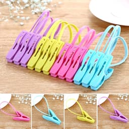 Wasknijpers met haak - Kledinghangers - Was ophangen - Winddicht touwontwerp - 12 stuks - Multicolor — thumbnail 5
