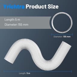 Afvoerslang airco - Wit - 150mm x 5m - 5-Laags PVC Afvoerslang met Roestvrijstalen Klemmen - Voor Ventilatie en Droger — thumbnail 4