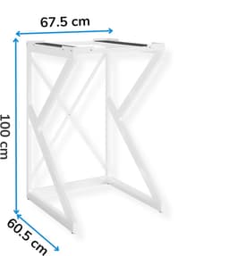 Opbergkast Wasmachine Droger - Stapelrek Huishoudelijk - Ruimte Besparen - Stabiele Metalen Structuur - 67.5 x 60.5 x 100 cm — thumbnail 3