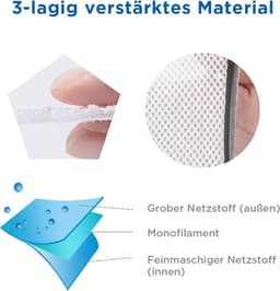 ecooe Waszak voor Schoenen in Wasmachine, 2 Stuks Waszakken, Herbruikbaar Wasnet met Ritssluiting, Wasmachinewaszakken voor Sneakers,Beha, Sokken — thumbnail 3