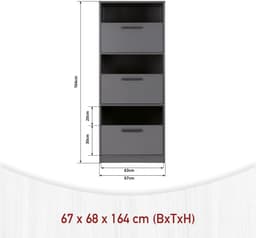 Interlink Lifestyle Studio Flow wasruimtecombinatie Bundel 3 antraciet - Complete wasruimte met 2 wasmachinekasten, 2 opbergkasten en 4 bovenkasten - Uittrekbare werkbladen - Softclose - Aluminium grepen - 268 x 68 x 208 cm — thumbnail 5