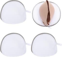 4 stuks beha-wasnet - 19 x 17 cm - netbeha - waszak met ritssluiting - halve cirkel - waszak voor wasgoed - lingerie - wasbescherming voor dames — thumbnail 1