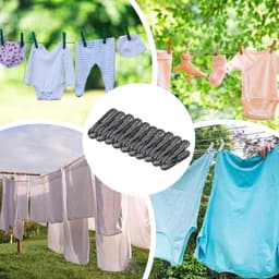 Droogclips - Wasknijpers kleding - Kleding drogen - Versterkt winddicht ontwerp - 10 stuks - Grijs Transparant — thumbnail 2