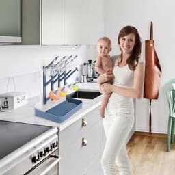 Droogrek voor babyflesjes - verticale flessen - ruimtebesparend - ideaal voor fopspenen en babyaccessoires - SnelShoppen — thumbnail 5
