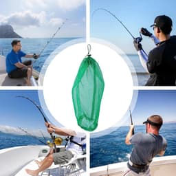 Visnet Tas - Trektouw Vangnet - Vissen Buitenactiviteiten - Slijtvast Nylon - 100x60cm - Groen — thumbnail 3