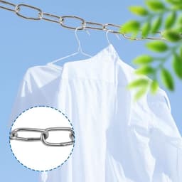 2-delige RVS Ketting voor Kleding Drooglijn, Hondenhalsband en Plantenhanger, 1.5mm x 5M Sterke Ketting voor Handtassen en Fotodisplay — thumbnail 4