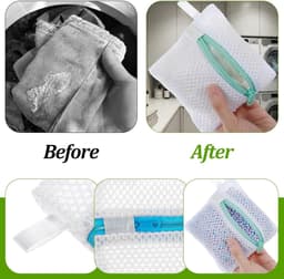 5 Stuks Kleine Mesh Waszakken, Duurzame Polyester Opbergzakken voor Geurige Parels, Reiswas Organizer en Bescherming van Delicate Kleding — thumbnail 2
