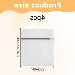 Set van 4 wasnetten voor delicate was - ademend fijn gaas - beschermt lingerie, sokken en babykleding - met rits - veilig voor wasmachine en droger — thumbnail 5