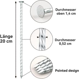 Omgoods - Spiral Grondankers in RVS voor Tuin en Camping (200 Stuks) — thumbnail 4